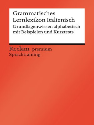 cover image of Grammatisches Lernlexikon Italienisch